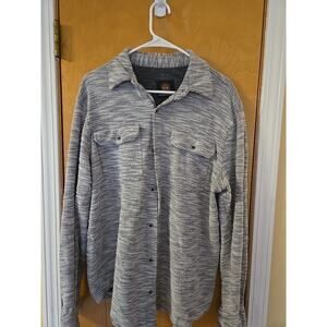 Mountain and Isles Heathered Grey Shirt Mens Long Sleeve Button Up Size Large